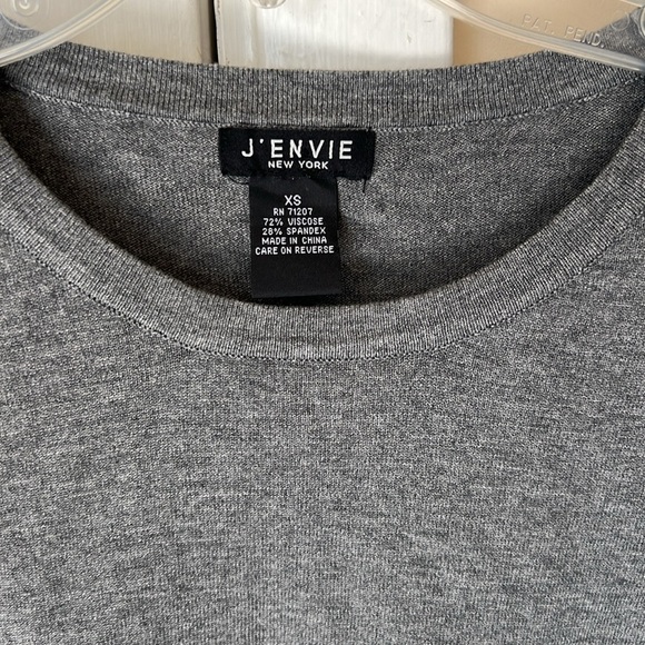 J’Envie Mix Media Gray Blue stripes Shirt Size XS - Picture 7 of 10